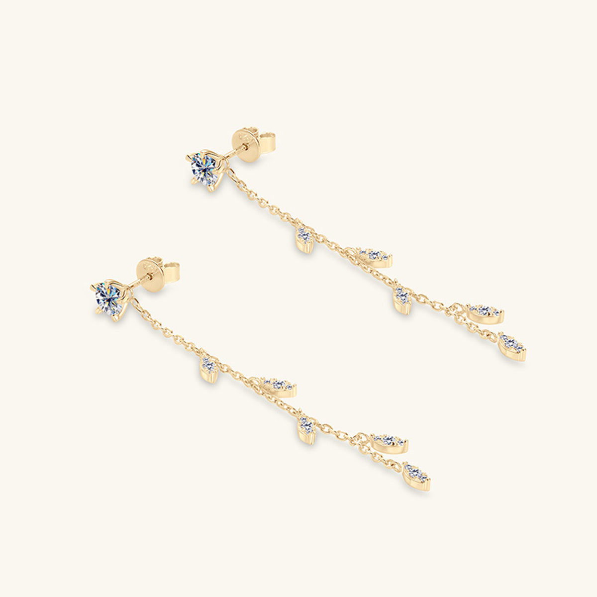 Moissanite 925 Sterling Silver Leaf Earrings