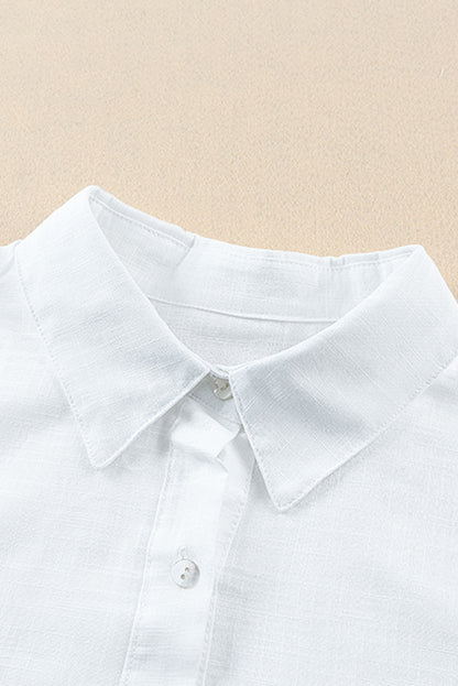 Button-Up Longline Shirt with Breast Pockets