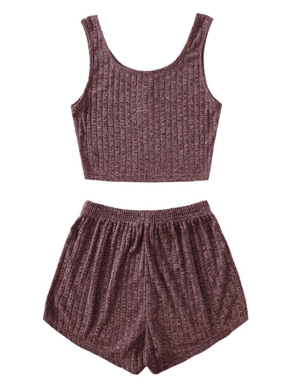 Scoop Neck Top and Shorts Lounge Set