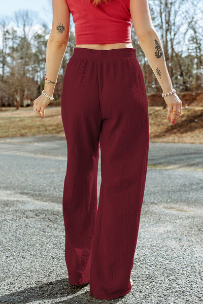 Tied Wide Leg Long Pants