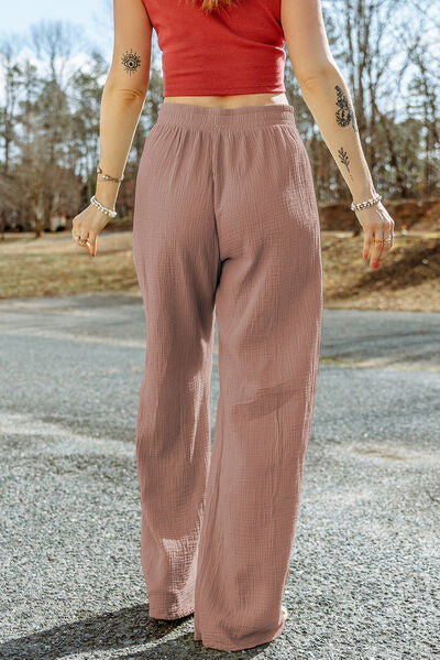 Tied Wide Leg Long Pants