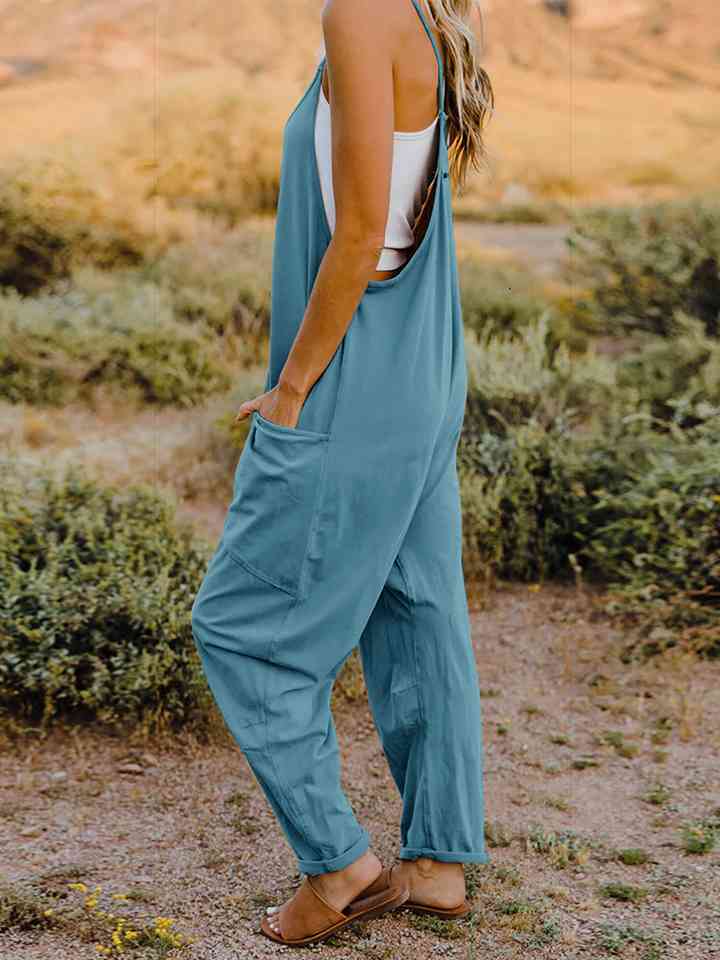 Double Take  V-Neck Sleeveless Jumpsuit with Pocket