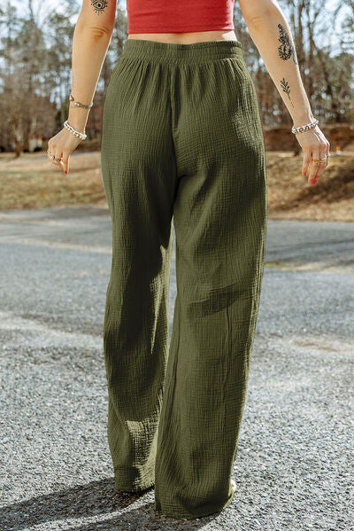 Tied Wide Leg Long Pants